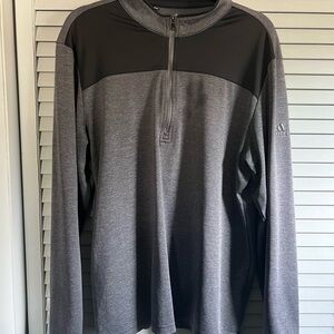 Adidas Men's Charcoal and Black Zip-Up Sweater